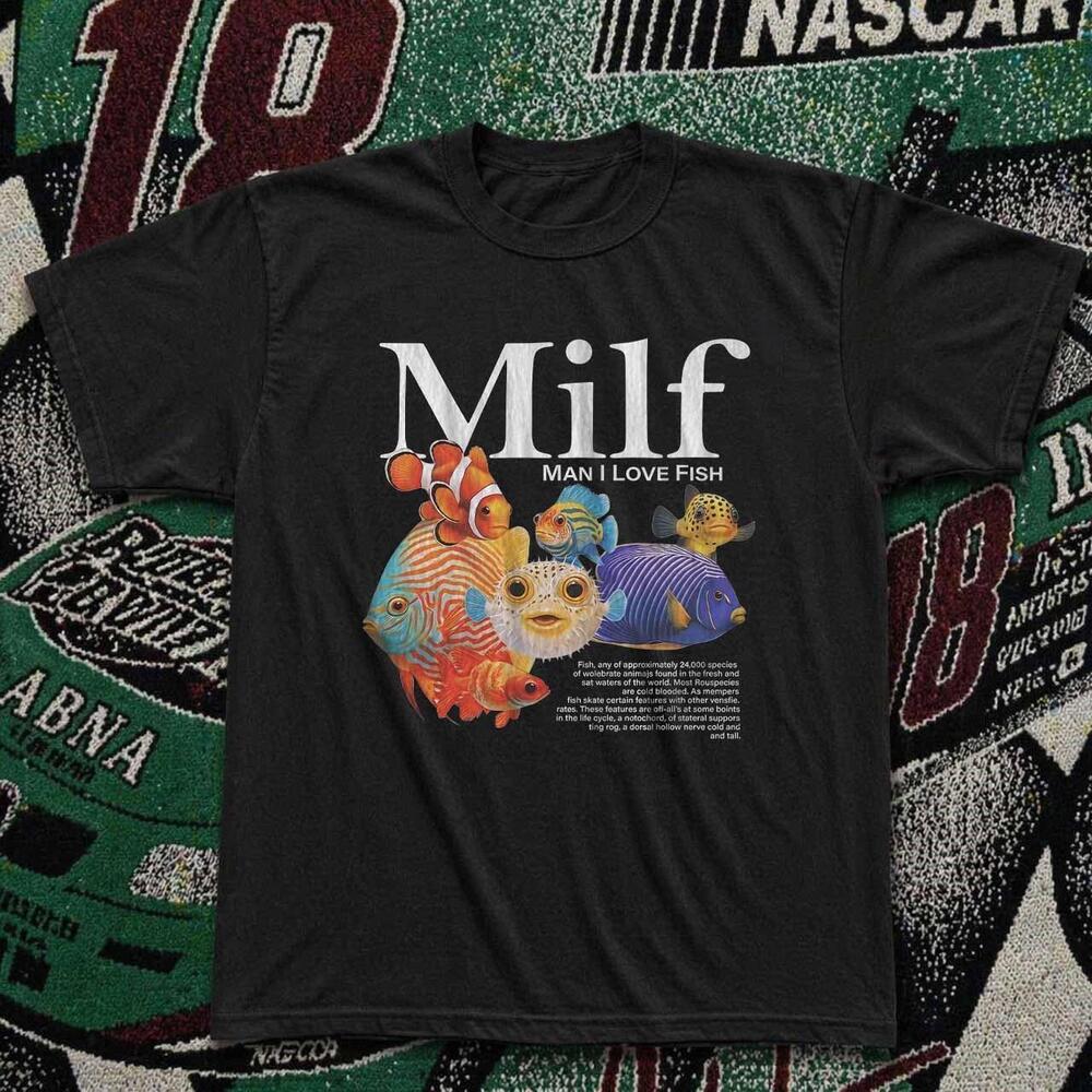 Style Milf Man I Love Fish Graphic Tee